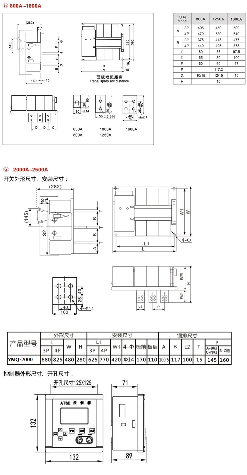 Mini ATS Two Gear Changeover Switch (YMQ-63/2P)