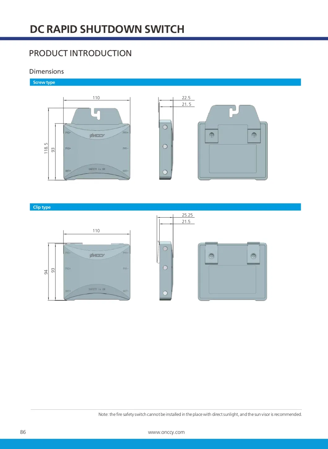 24V 80V Firefighter Safety Switch DC Solar Rapid Shutdown Switch Safety Automatic Panel Level