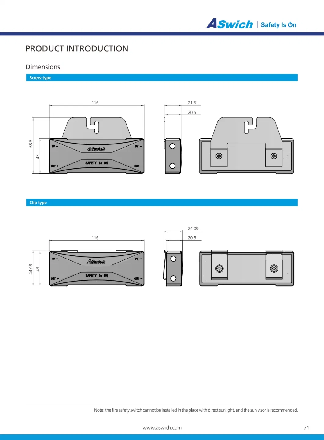 Solar Panel Level Firefighter Safety Switches Rapid Shutdown PV DC 24V, One Fits Two 80V to Increase Solar Energy Efficiency