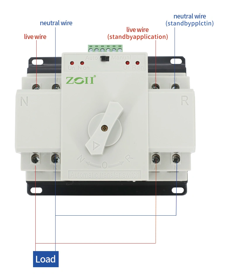 63A 100A Solar Power Dual Power Automatic Transfer Switch ATS 3p ATS Mini Home Switch 4p Change Over Switch