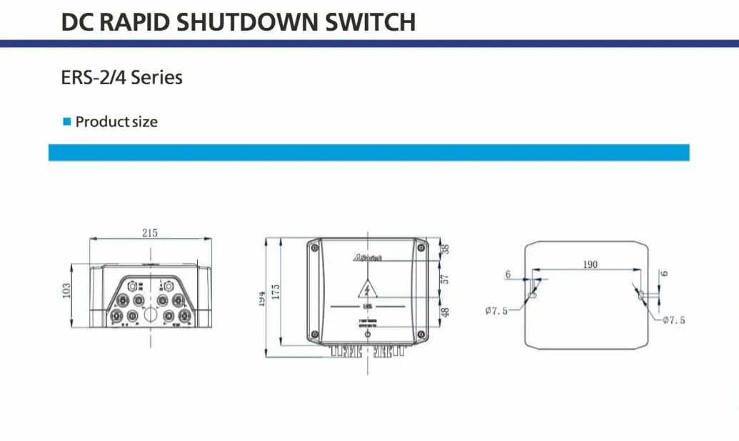 Aswich Best PV 2-String1500V 1000V Firefighter Safety Switch Rapid Shutdown Fireman Switches