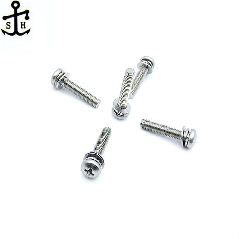 Cross Recessed Pan Head Screws, Single Coil Spring Lock Washer and Plain Washers Assemblies