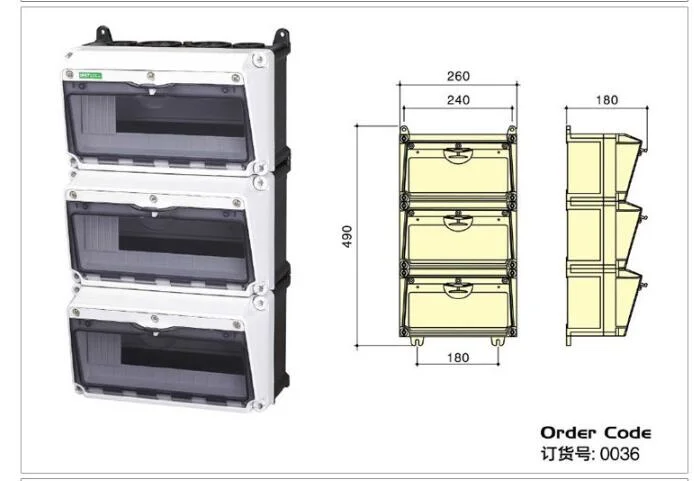 0048 IP66 Household Waterproof MCB Electrical Consumer Unit Box Distribution Panel Board