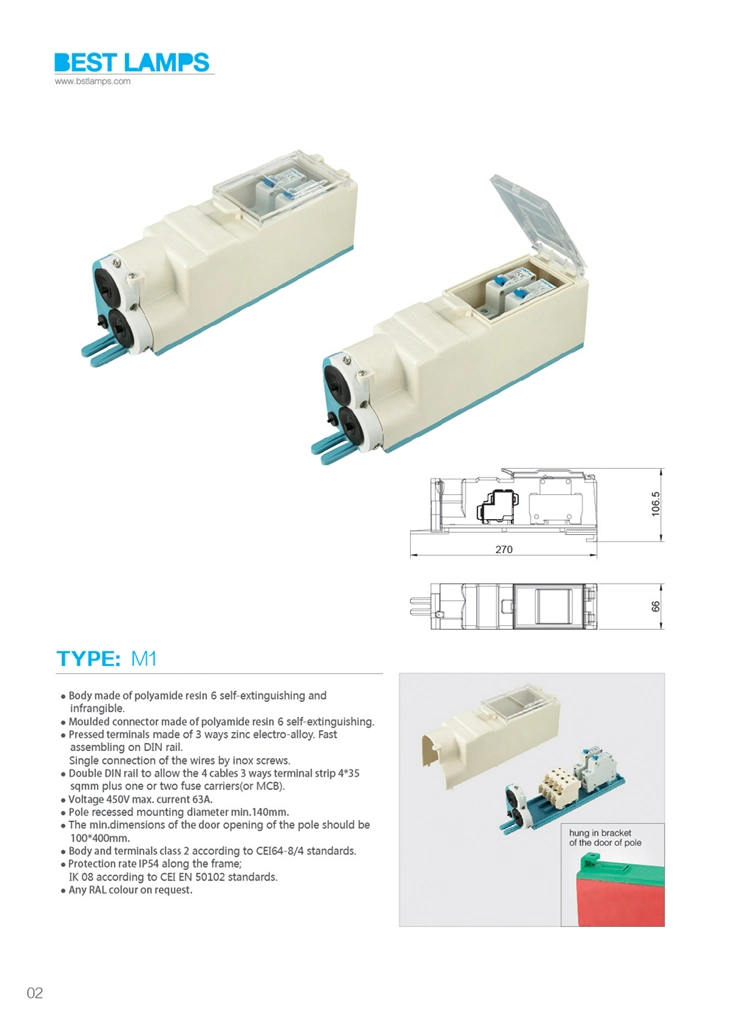 Lighting Box Fuse Box MCB Copper Terminals Junction Box