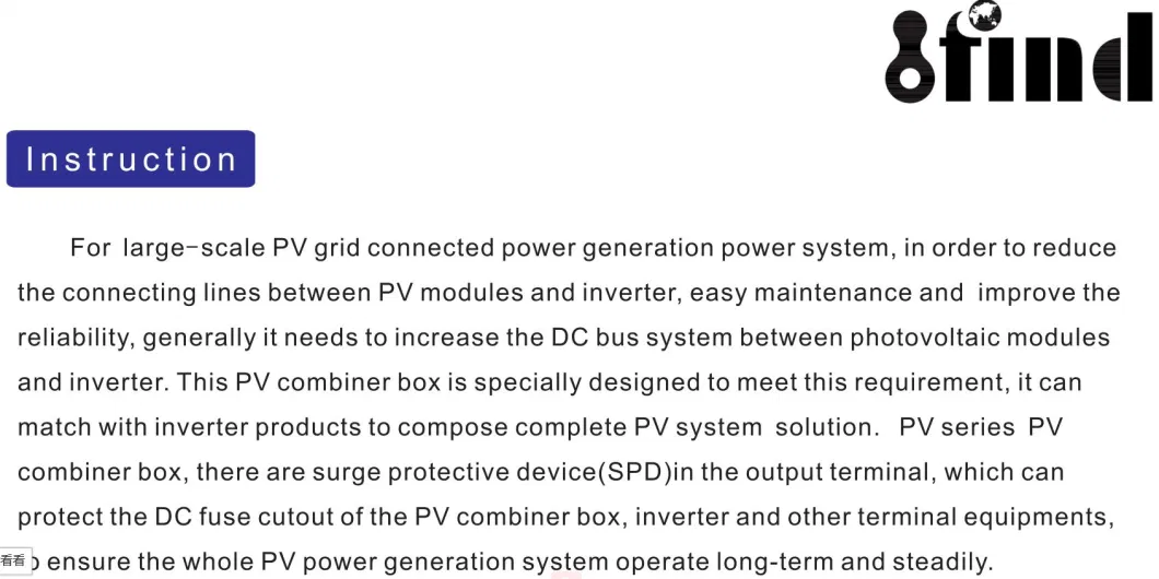 Solar Fotovoltaica IP65 10 Strings 16A 1000V DC Solar PV Array Distribution Combiner Box