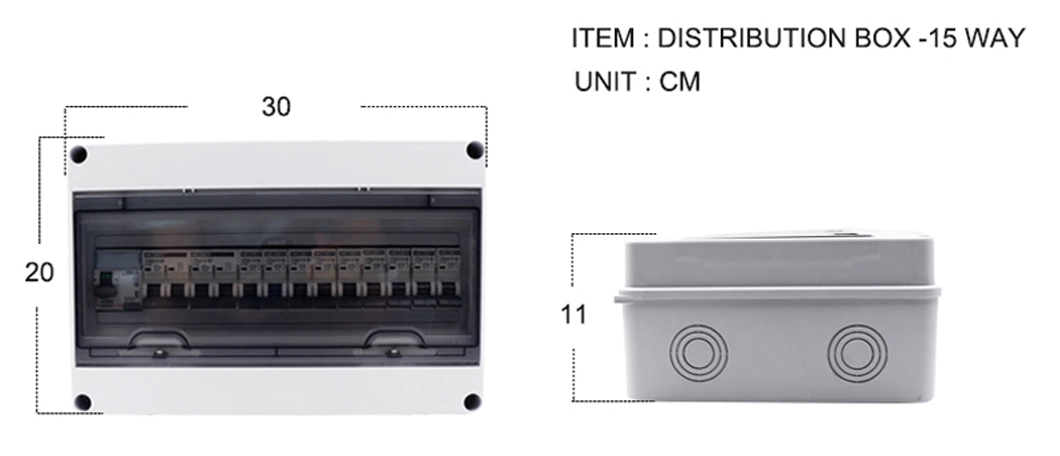 Ht 15way IP65 Power Distribution MCB Box with Plastic Materil Junction Box