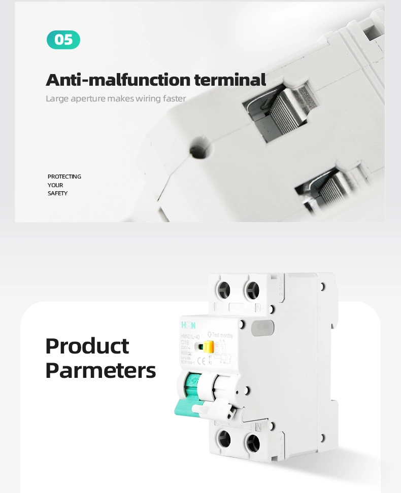 Home Use PA Material Load Protect 2P Smart MCB Circuit Breaker