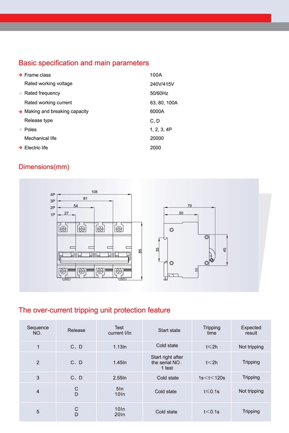 High Quality Short Circuit Protector MCB Miniature Circuit Breaker