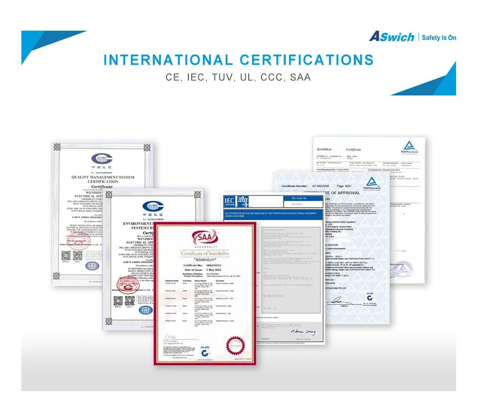 CE IEC Certificate Aswich Electrical 1p 3p 4p 2p MCB 16A 63A Manufacture Mini Miniature Circuit Breaker DC MCB