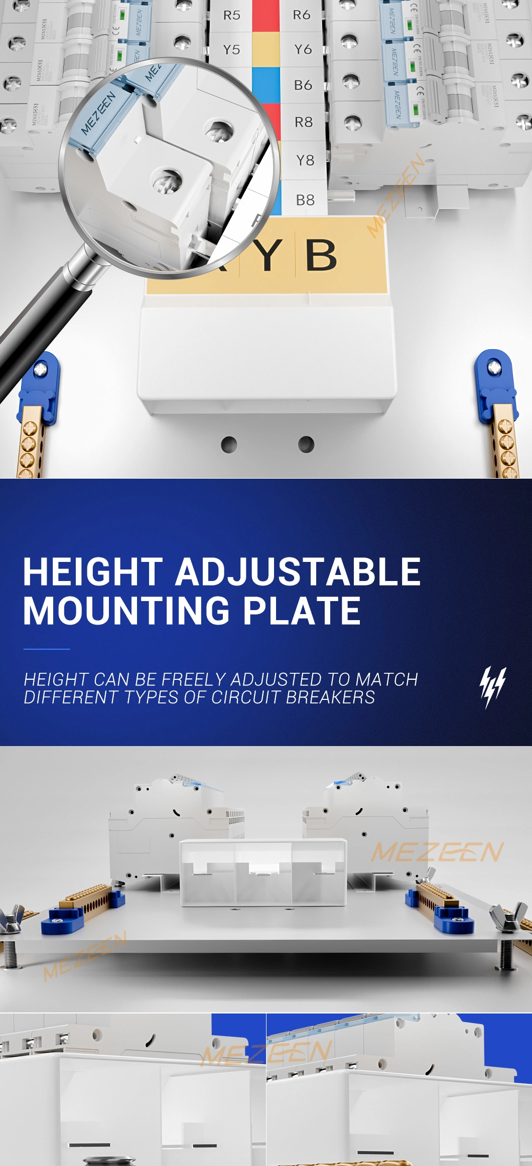 New 4 /6/8/12 Way Metal MCB Distribution Board 2.0mm Distribution Box