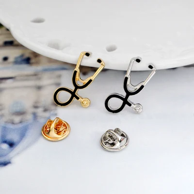 China Manufacturer Cheap Custom Medical Doctor Nurse Stethoscope Hard Enamel Lapel Pin