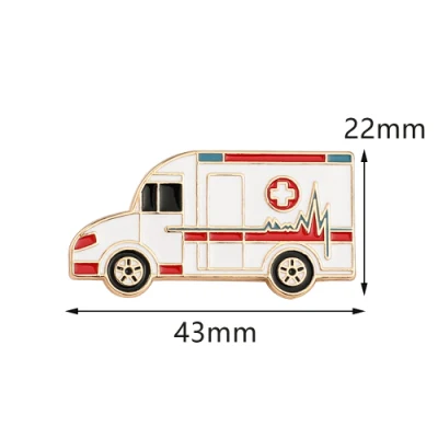 Creative Personality Metal Badge Ambulance Medical Soft Enamel Pin