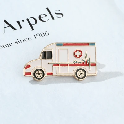 Creative Personality Metal Badge Ambulance Medical Soft Enamel Pin