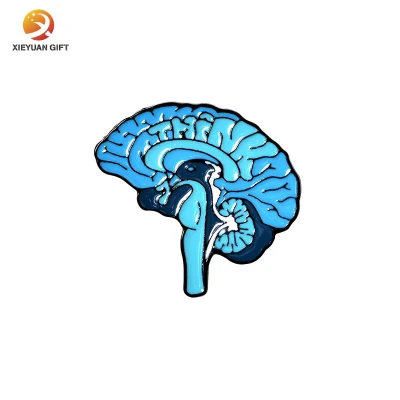 Custom Logo Cartoon Creative Human Organs Heart Brain Lung Shape Medical Personalized Accessories Gifts Alloy Metal Hard Soft Brooch Enamel Badge Lapel Pin