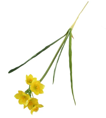 High Quality Artificial Narcissus Stem 48CMH Silk Narcissus Real Touch Leaf Decorative Artificial Flower