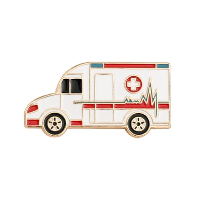 Creative Personality Metal Badge Ambulance Medical Soft Enamel Pin