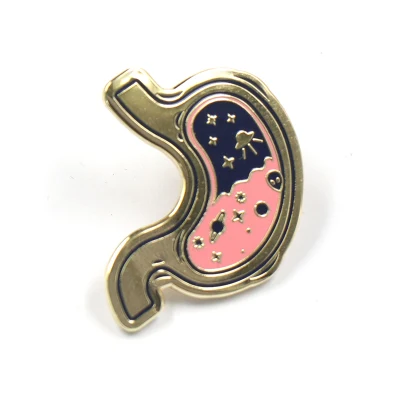 OEM Factory Custom Made Gold Plated Metal Alloy Decoration Badge Manufacturer Customized Brass Brooch Bespoke Wholesale Enamel Medical Uterus Shape Lapel Pin