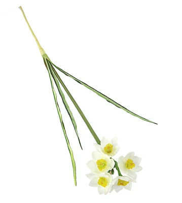 High Quality Artificial Narcissus Stem 48CMH Silk Narcissus Real Touch Leaf Decorative Artificial Flower