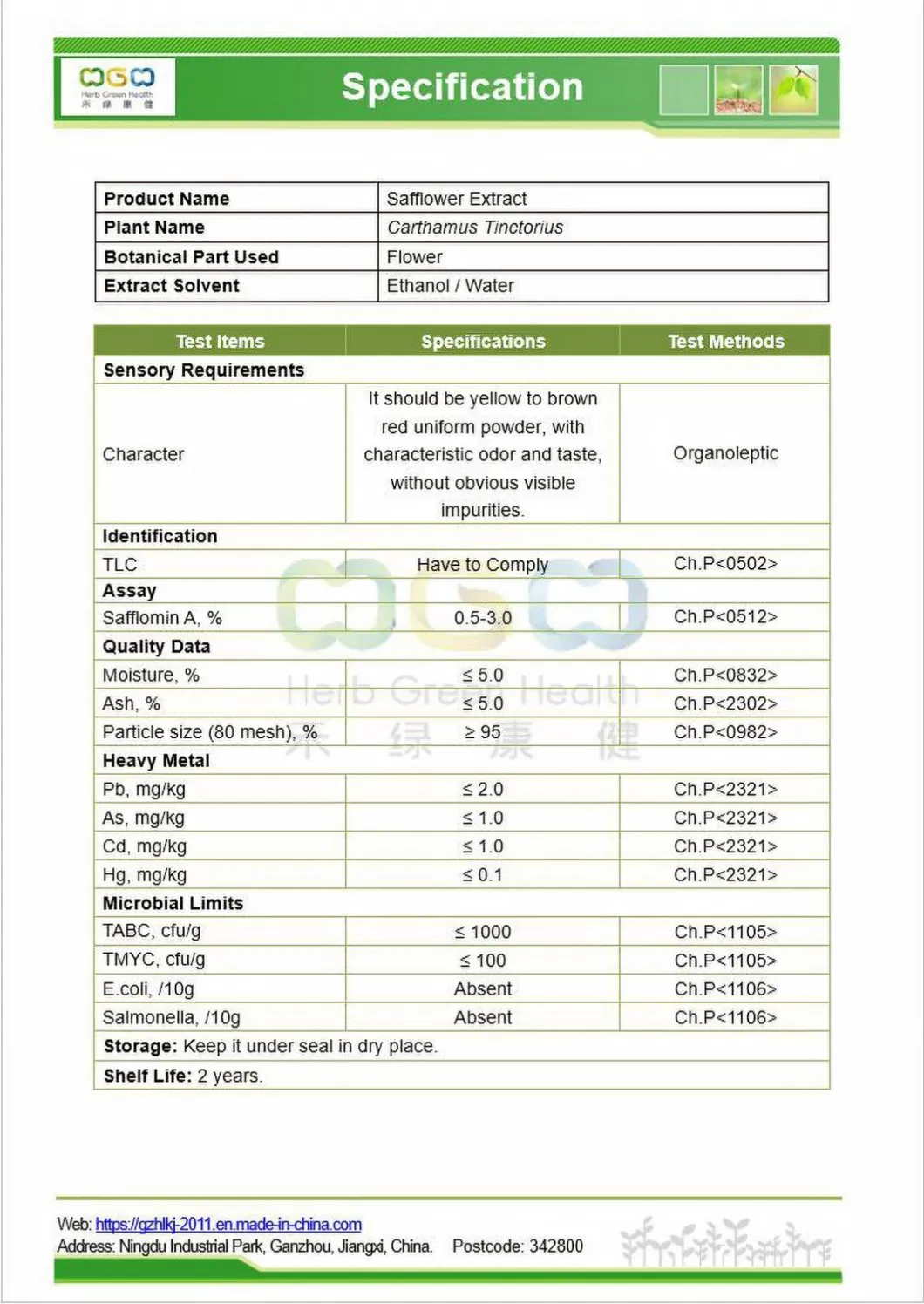 Wholesale Private Label Safflomin a 1-3% Powder Carthamus Tinctorius Safflower Extract