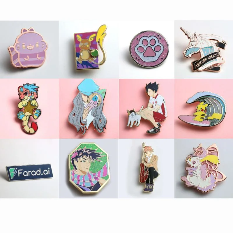 Factory Direct Sale Cartoon Hard Soft Metal Enamel Pins Custom Brooches Medical Badges