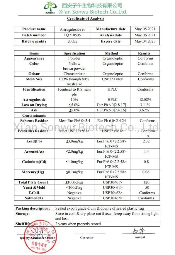 Sonwu Supply Astragalus Extract Astragaloside IV