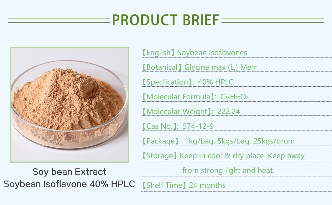 Halal Certificate Non-GMO 100% Natural Plant Isoflavone Powder Soybean Seed Extract