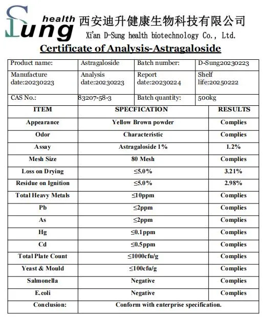 Natural CAS 83207-58-3 Astragaloside Astragalus Extract Astragaloside IV Anti-Aging Astragaloside