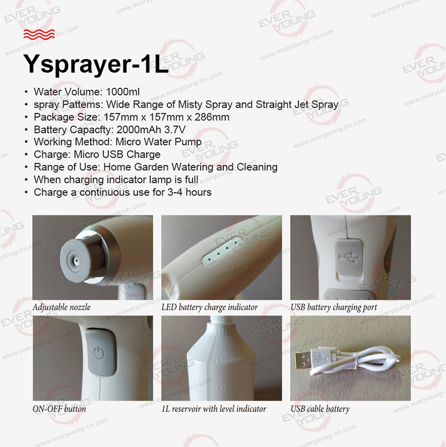 1L Rechargeable Electric Sprayer Hand Held Sprayer