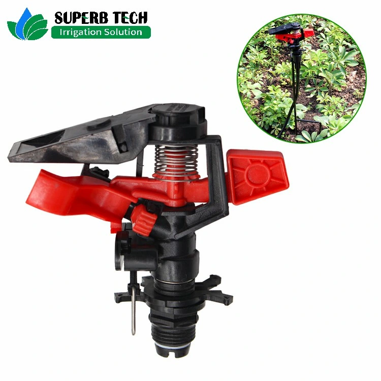 1/2 Inch Plastic Adjustable Impact Sprinkler for Garden Farm Irrigation System