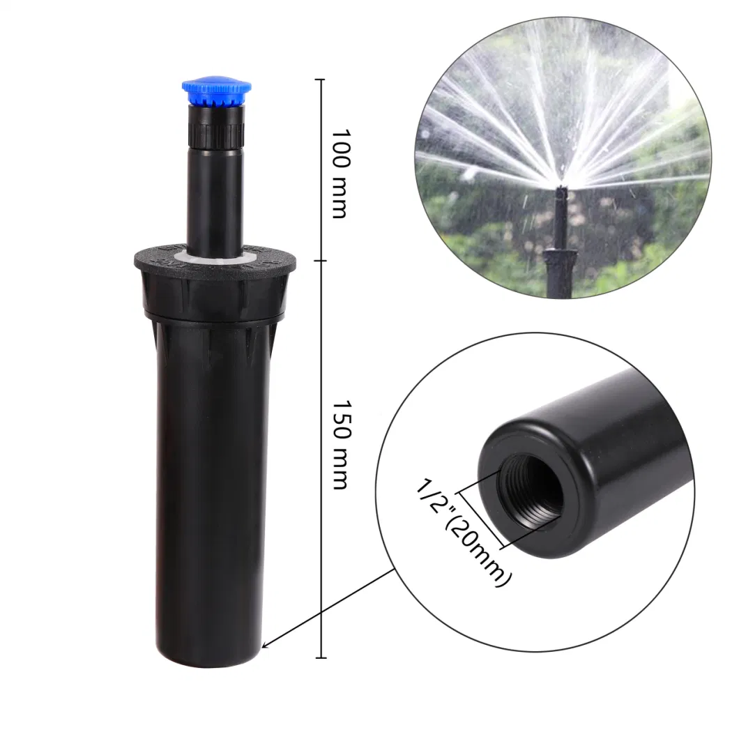 1/2 Inch Female Thread Buried Pop-up Sprinkler 360 Degree Automatic Lift Type Scattering Ray Jet Nozzle Lawn Green Irrigation