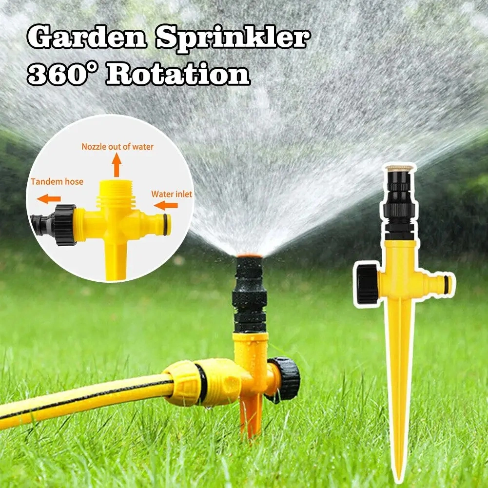 360&deg; Garden Sprinkler Rotation Irrigation Watering System Automatic Agriculture Lawn Farm Greenhouse Spray Nozzle Tool