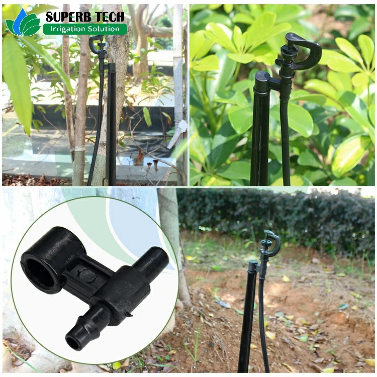 Tee Type Barbed Plastic Holder Support for Micro Sprinkler Irrigation