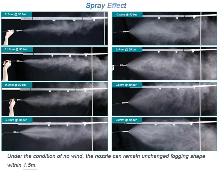 10/24 12/24 3/16 High Pressure Ss/Brass Disinfection Cooling Fing Fog Misting System Spray Nozzle