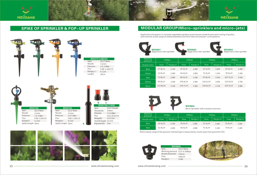 Garden Irrigator 1/2 Inch Connector Copper Rotate Spray Nozzle /Watering Farm Rotating Sprinkler