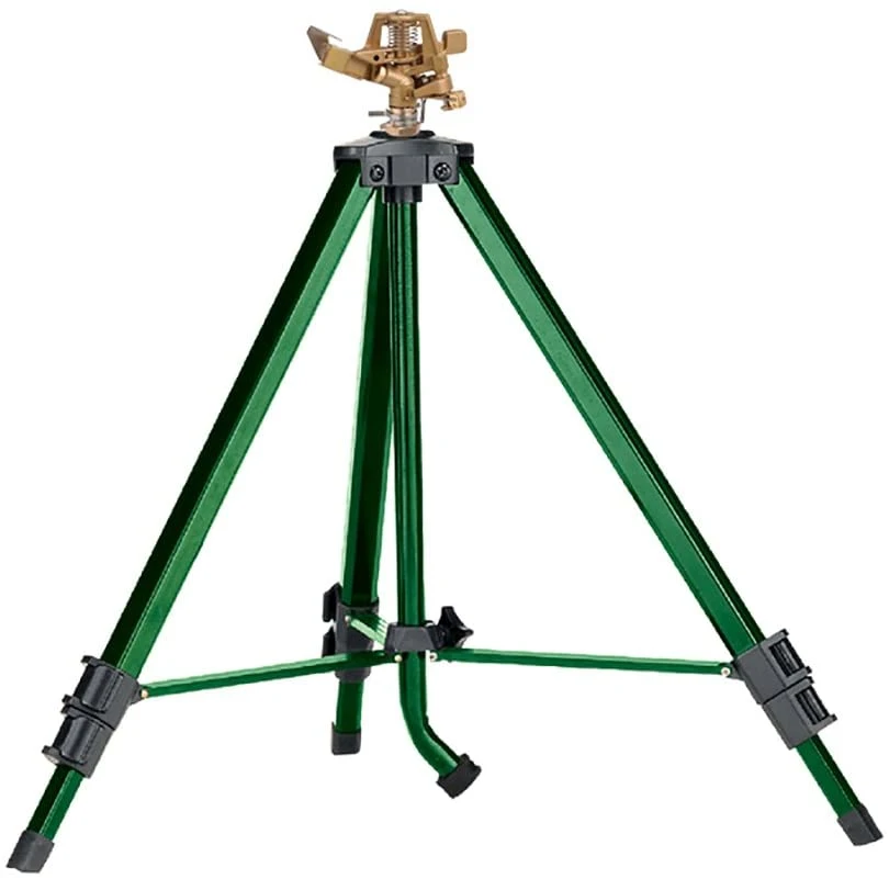 360 Rotating Zinc Garden Lawn Watering Architectural Irrigation Impact Sprinkler on Tripod