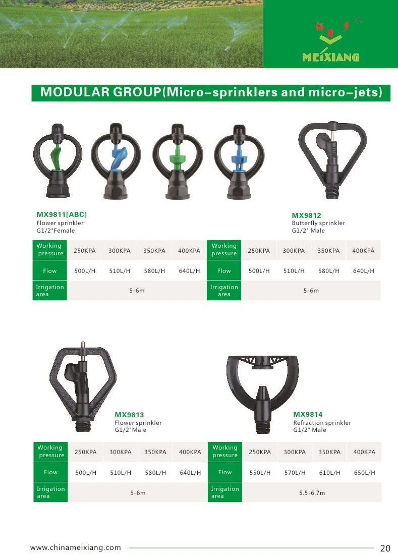 1/2&prime;&prime; Thread Irrigation Sprinkler 360 Butterfly Rotary Sprinklers