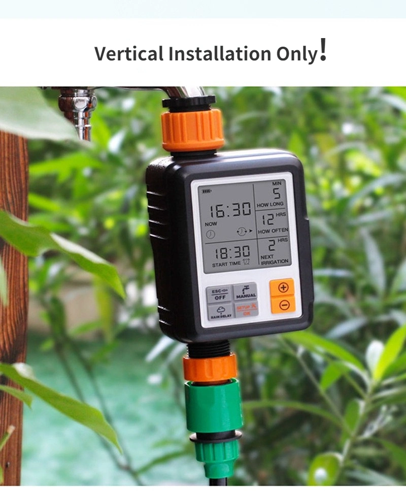 Hose Timer Sprinkler Irrigation Rain Sensor Water Irrigation Child Lock Auto Manual Mode IP65 Waterproof Large Screen Home Garden Spray