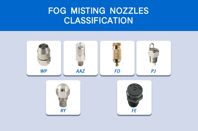 10/24 12/24 3/16 High Pressure Ss/Brass Disinfection Cooling Fing Fog Misting System Spray Nozzle