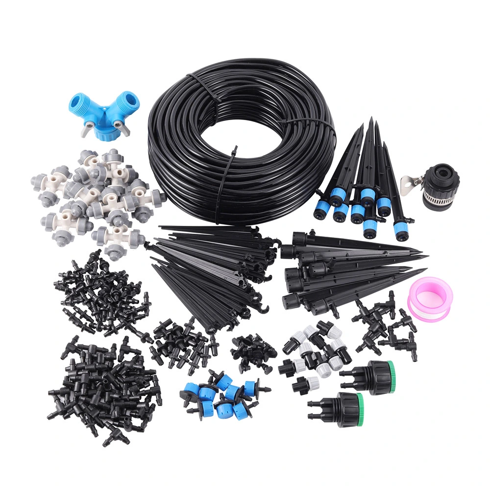 Garden Automatic Drip Irrigation System Kit 1/4&quot; Distribution Tubing Micro Watering Kit for Greenhouse Patio