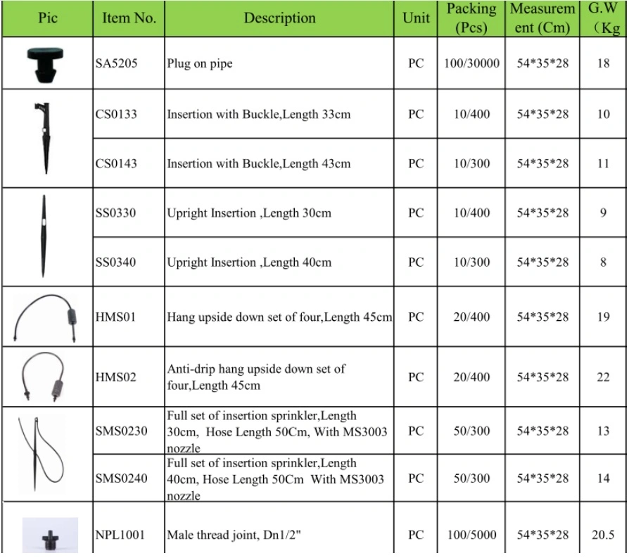 Drip Irrigation Insertion with Buckle Length 33cm