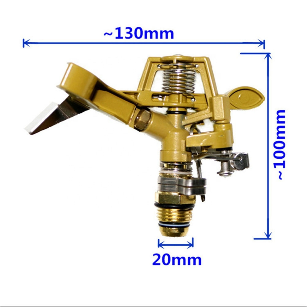 Adjustable 15-360 Degree 1/2 Inch Male Thread Brass Rotatory Garden Irrigation Impact Sprinkler