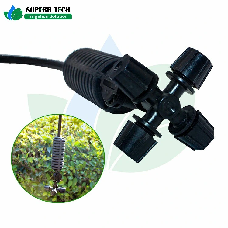 Greenhouse Irrigation System Micro Watering Plastic Four Outlet Fogger Sprayer