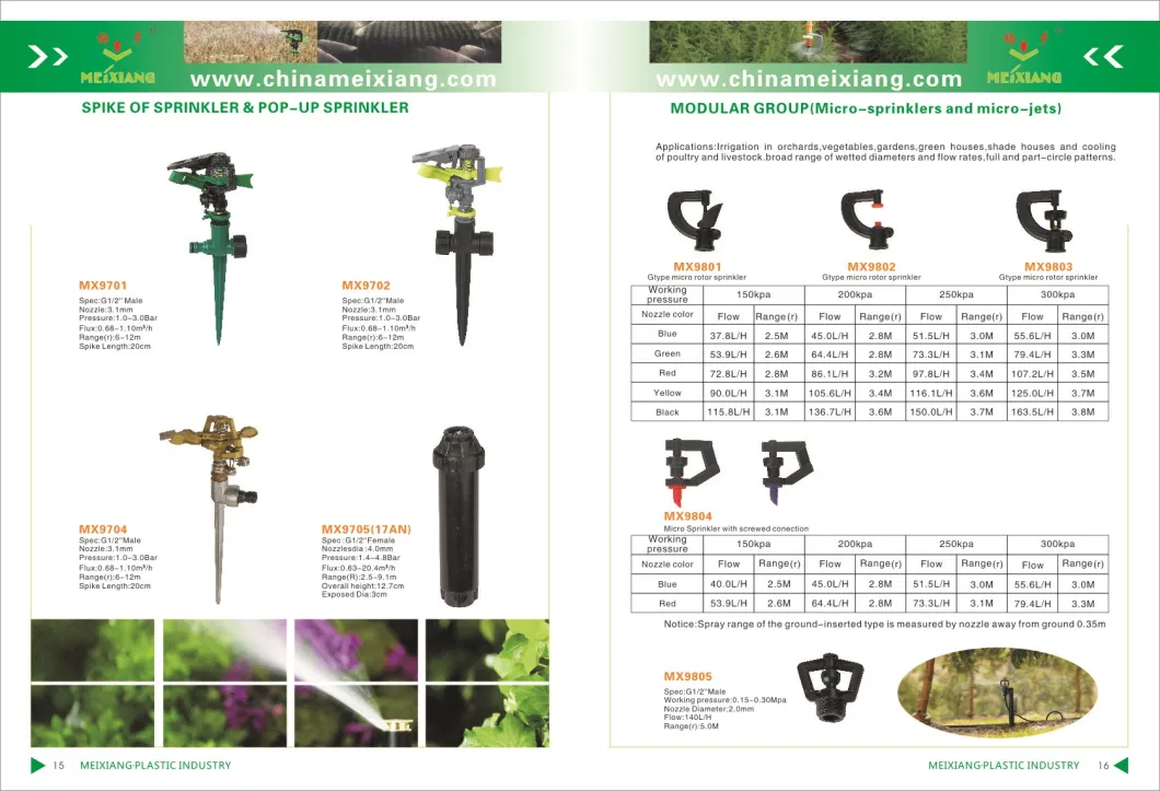 G3/4&prime;&prime; Irrigation Impulse Sprinkler (Double nozzles) (MX9502)