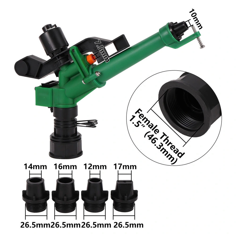 Adjustable 1.5 Inch Farm Agriculture Lawn Irrigation Long Distance Rocker Impact Sprinkler