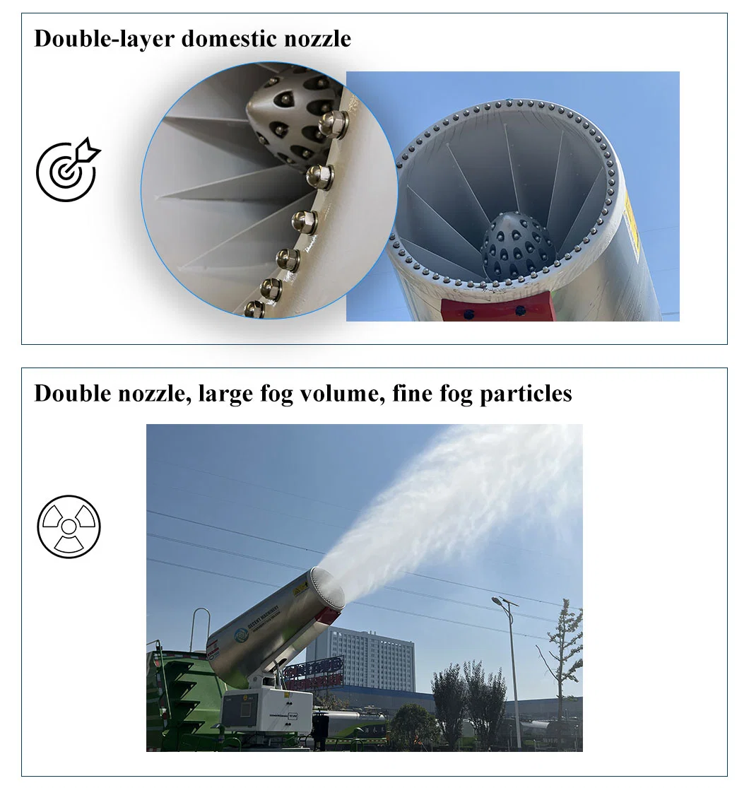 60m Automatic Dust Suppression Fog Cannon High Pressure Micro Mist Nebulization Sprayer Disinfection