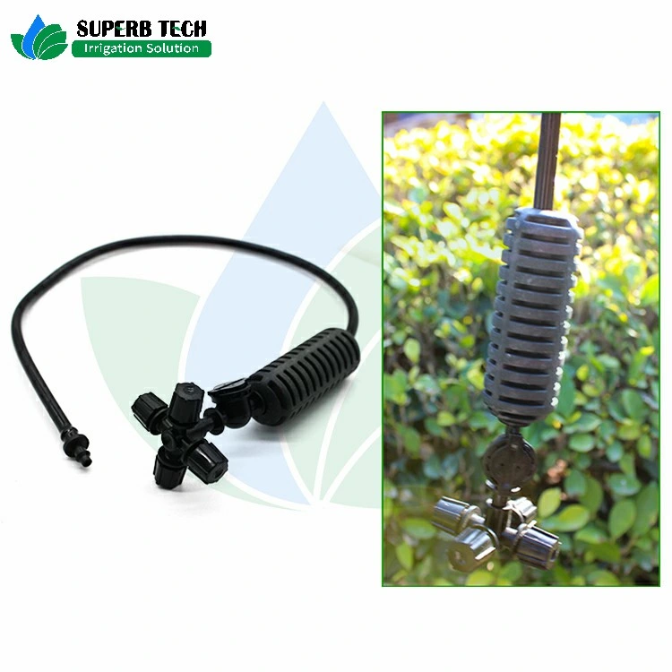 Greenhouse Irrigation System Micro Watering Plastic Four Outlet Fogger Sprayer