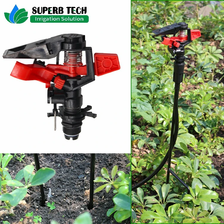 1/2 Inch Plastic Adjustable Impact Sprinkler for Garden Farm Irrigation System