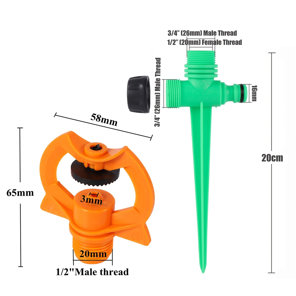 Garden Irrigation 1/2 Inch Male Thread 360 Degree Mini Refraction Sprinkler