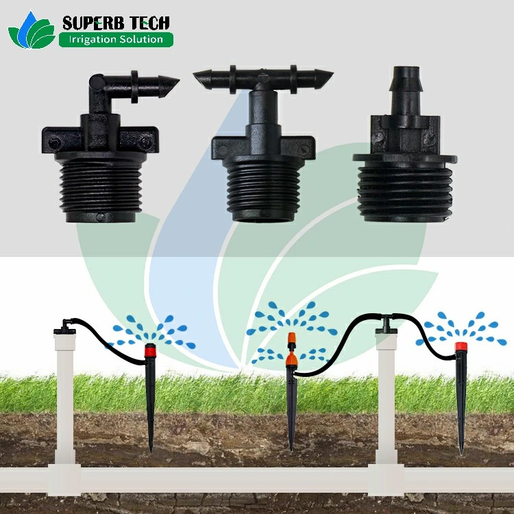 Micro Sprinkler Fitting Connector 1/2inch Male Thread Barb Tee Adaptor Irrigation Micro Sprinkler Fogger Mister