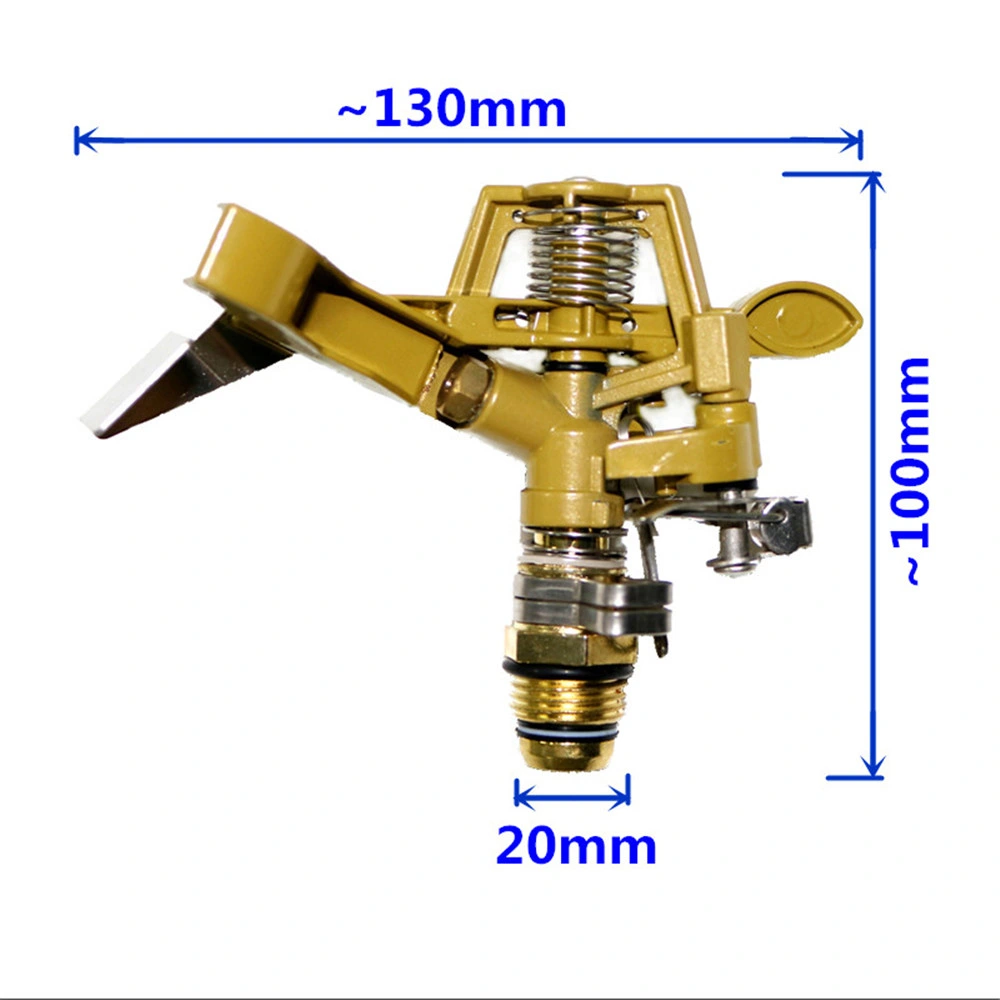 Garden Rotating Rocker Impact Sprinkler 1/2 Inch Male Thread Brass Lawn Watering Adjustable Nozzle Irrigation Sprinkler